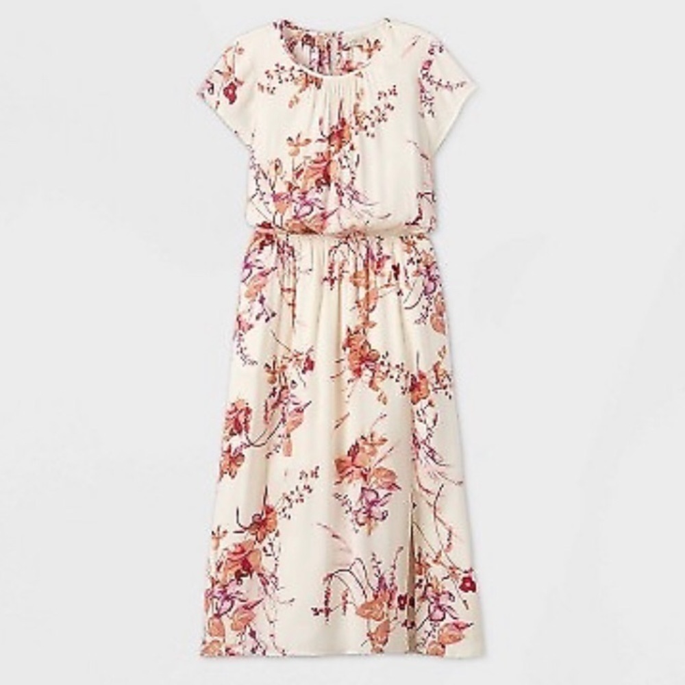 NWT - A New Day Floral Cinched Waist Dress - Size S